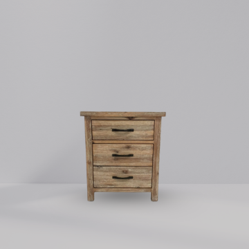Berlin 3 Drawer Bedside