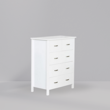 Catty 5 drawer Tallboy (White)
