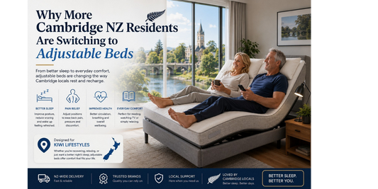 Adjustable bed in a modern Cambridge NZ bedroom