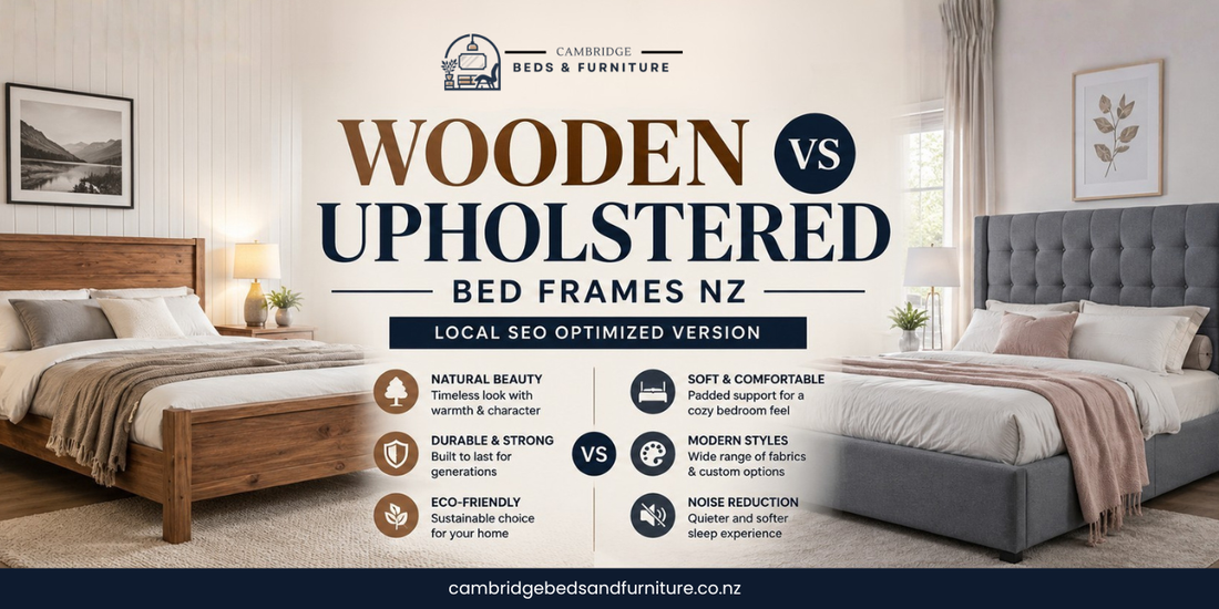 Wooden vs Upholstered Bed Frames NZ – Which One Is Right for Your Bedroom? Published by Cambridge Beds & Furniture | Cambridge, Waikato, New Zealand