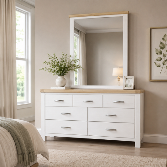 Finland 7 Drawers Dresser & Mirror