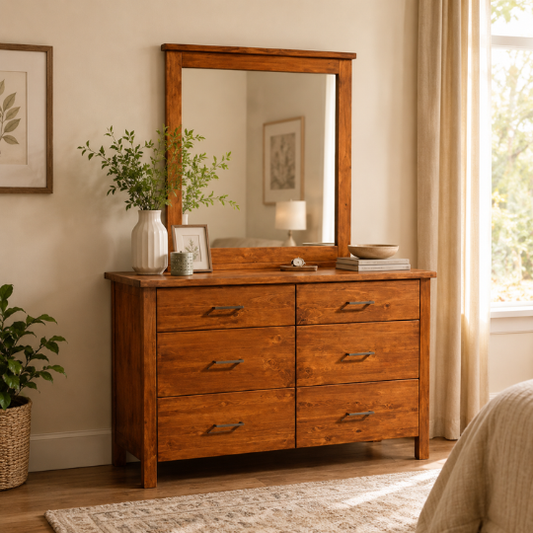 Tokyo 6 Drawer Dresser & Mirror