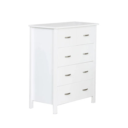 Catty 5 drawer Tallboy (White)