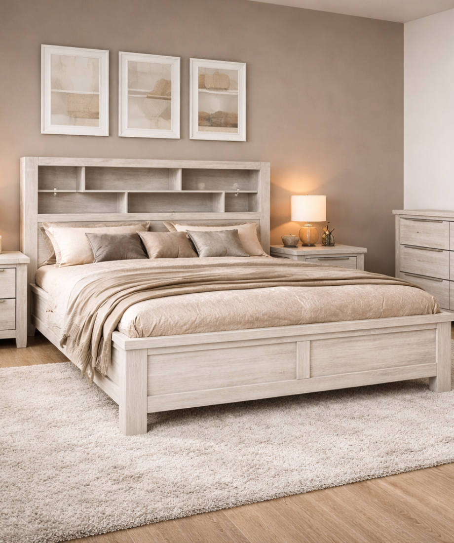 Amora Bedroom Suite with BookCase BedFrame - Image 2