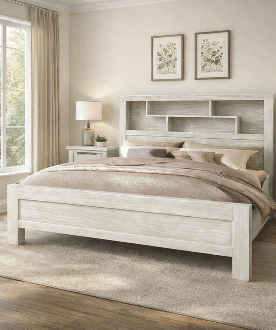 Amora Queen Bed Frame With Bookcase - Image 2