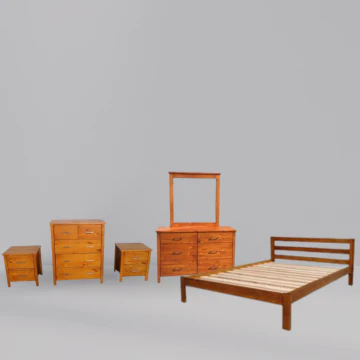 Tokyo Bedroom Suite Warm Honey — 5 pieces - Image 3