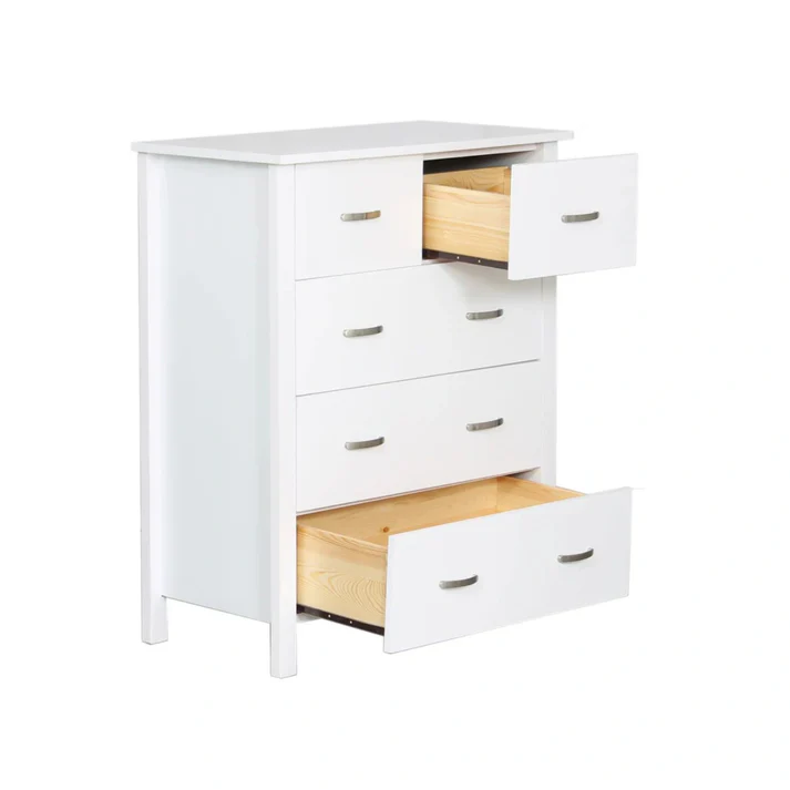 Catty 5 drawer Tallboy (White) - Image 3