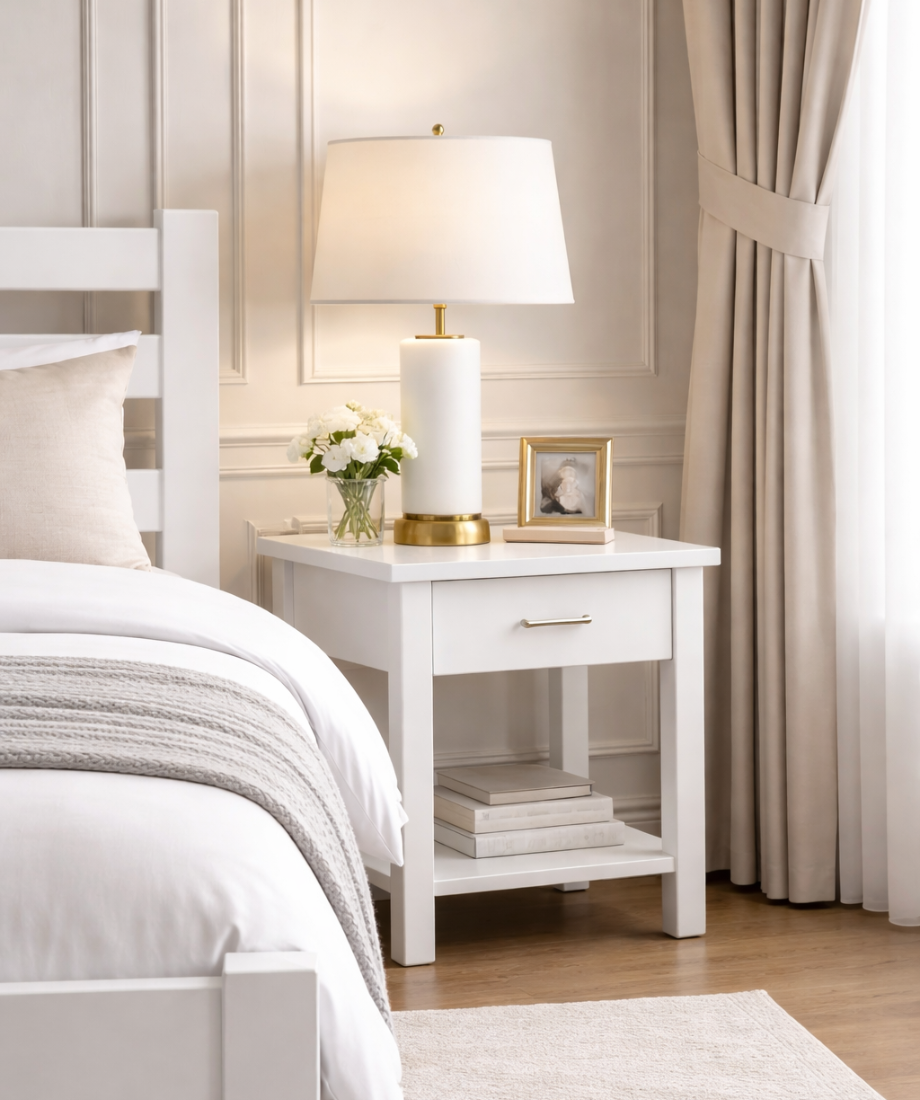 White Tokyo 1 Drw Bedside - Image 2