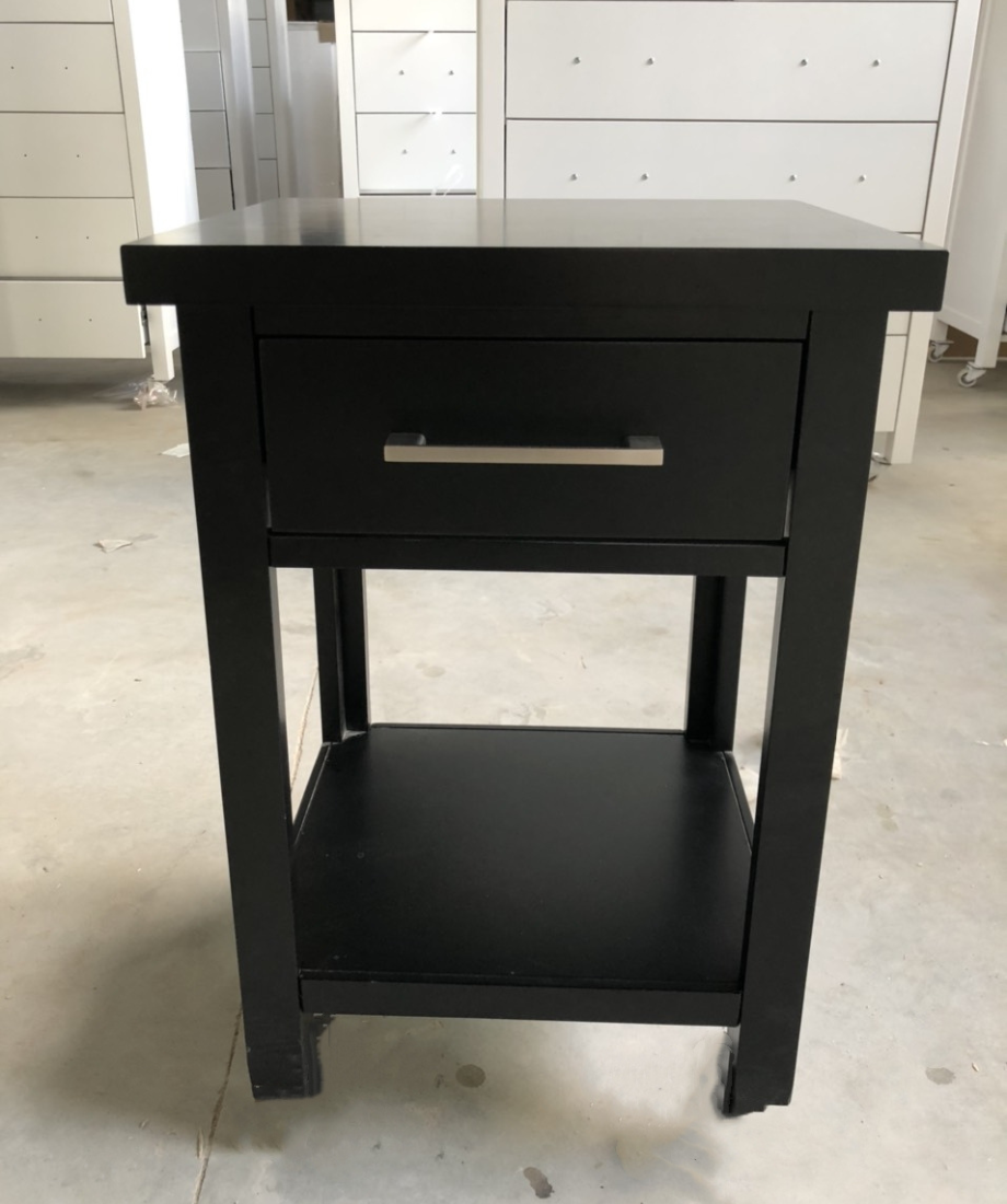 New Master 1 Drw Bedside Black (Long Handle) - Image 2