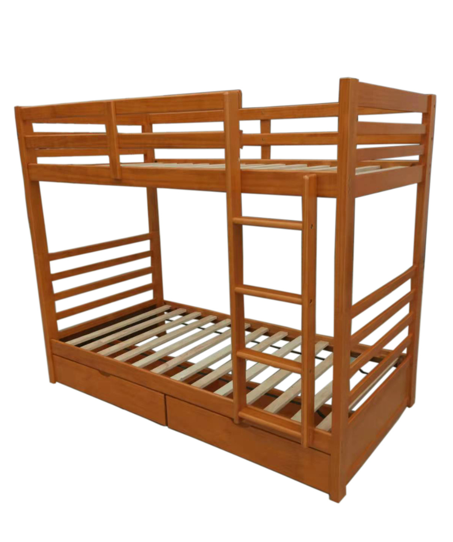 Wooden Bunk (S+S) Warm Honey with 2 Bottom Drws - Image 7