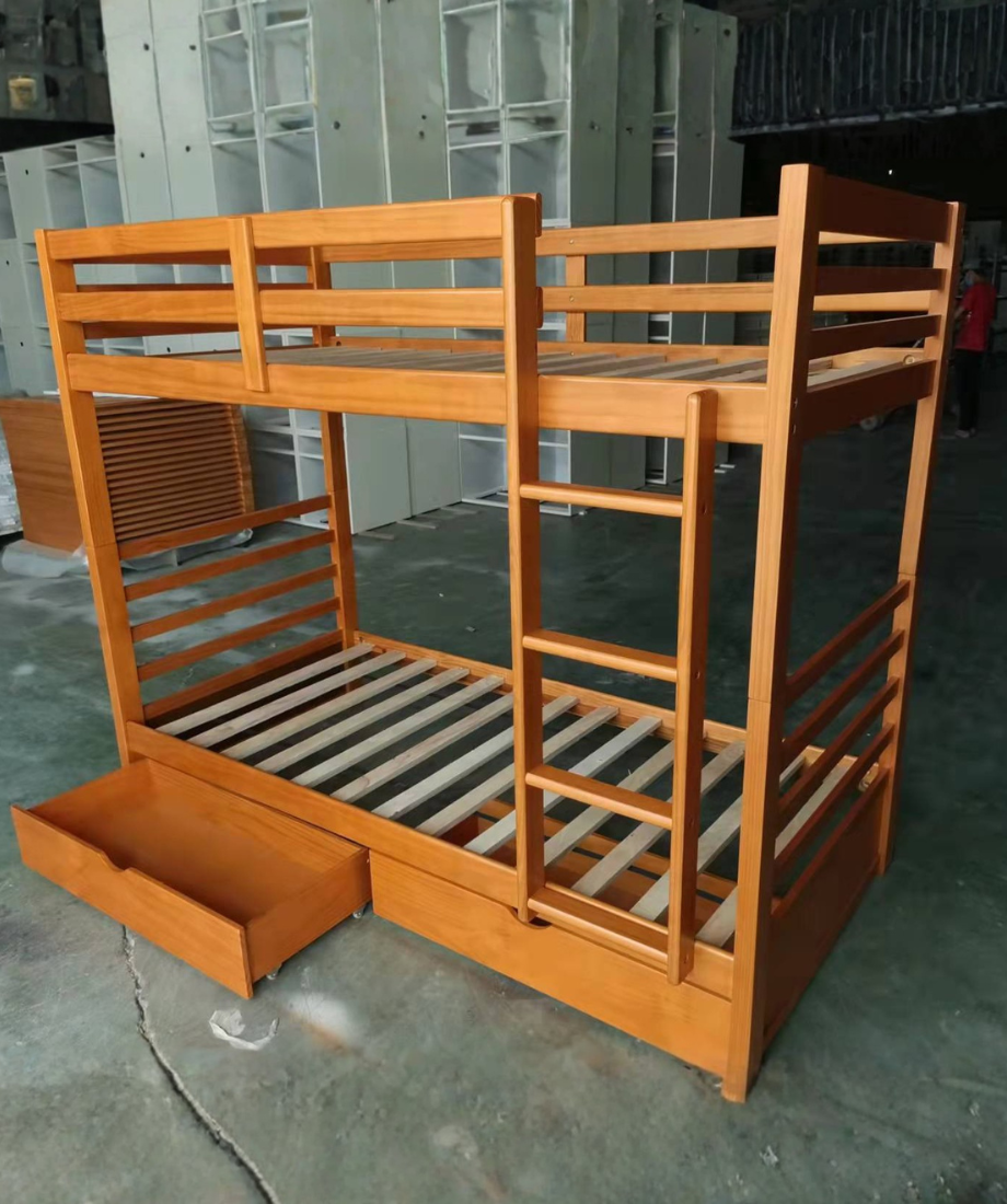 Wooden Bunk (S+S) Warm Honey with 2 Bottom Drws - Image 6