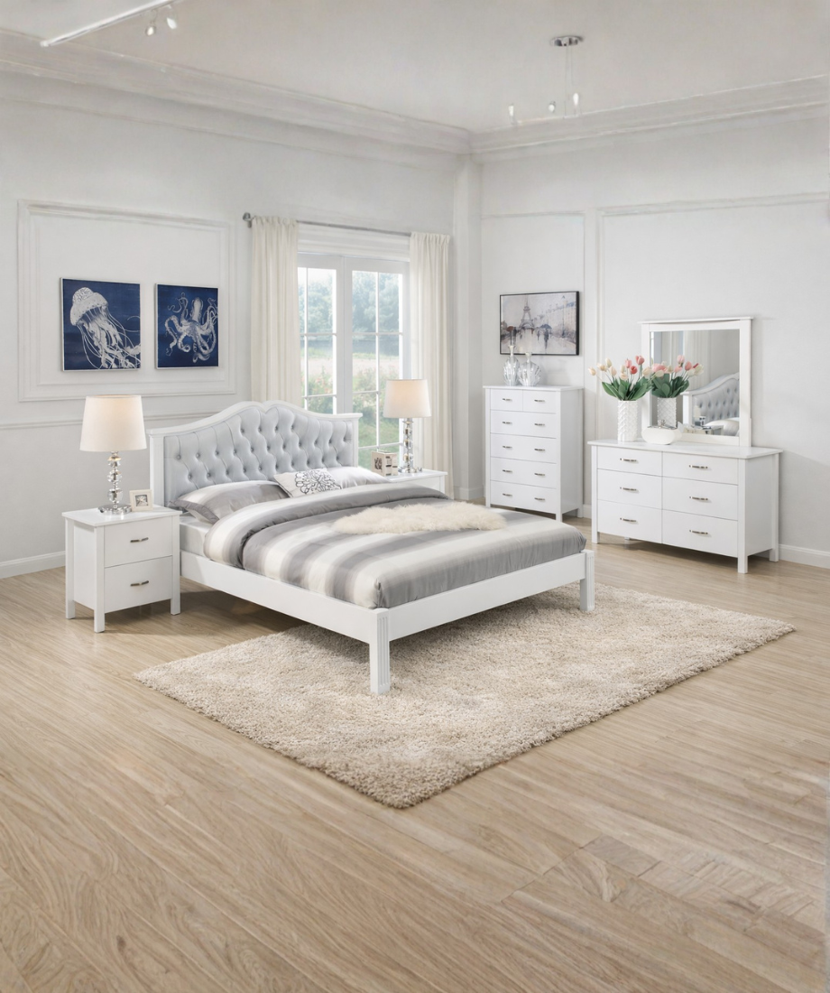 Miko Queen Bed Frame(White match with Catty range) - Image 2