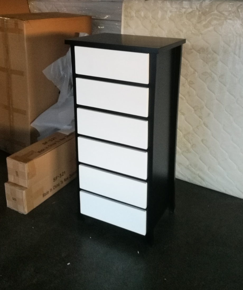 Patrick 5Drw Tallboy (Black/white) - Image 3