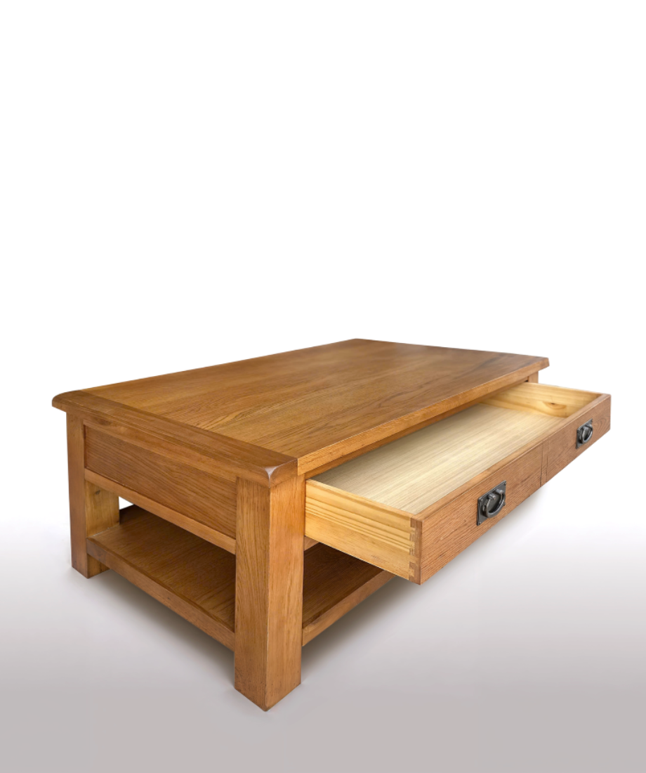 Rustic coffee Table With 1 Drawer - Image 4