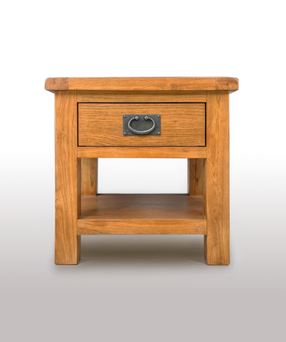 Rustic Lamp Table With 1 Drawer - Image 4