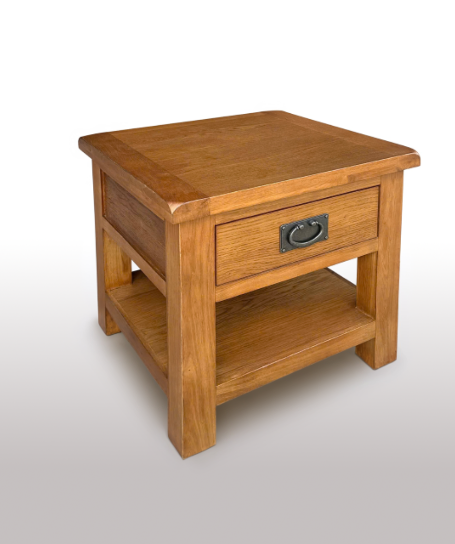 Rustic Lamp Table With 1 Drawer - Image 3