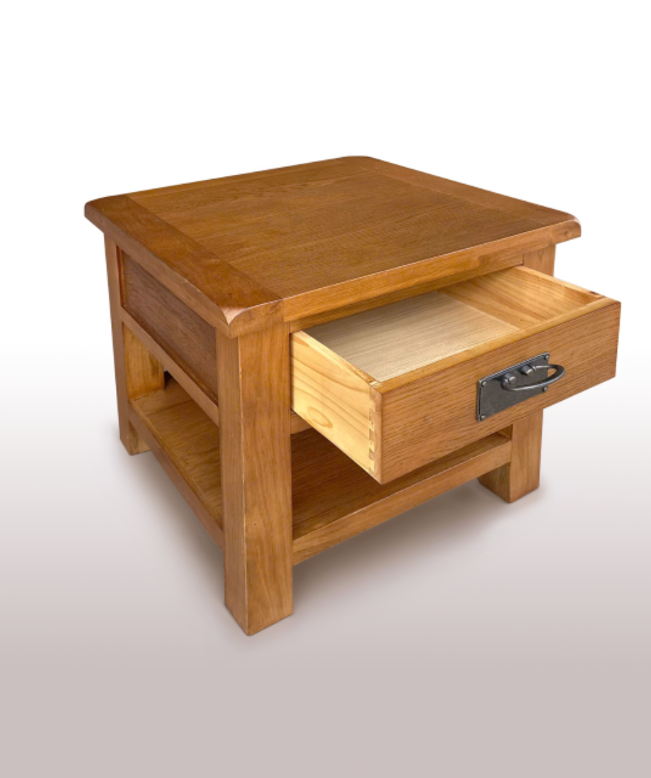 Rustic Lamp Table With 1 Drawer - Image 2