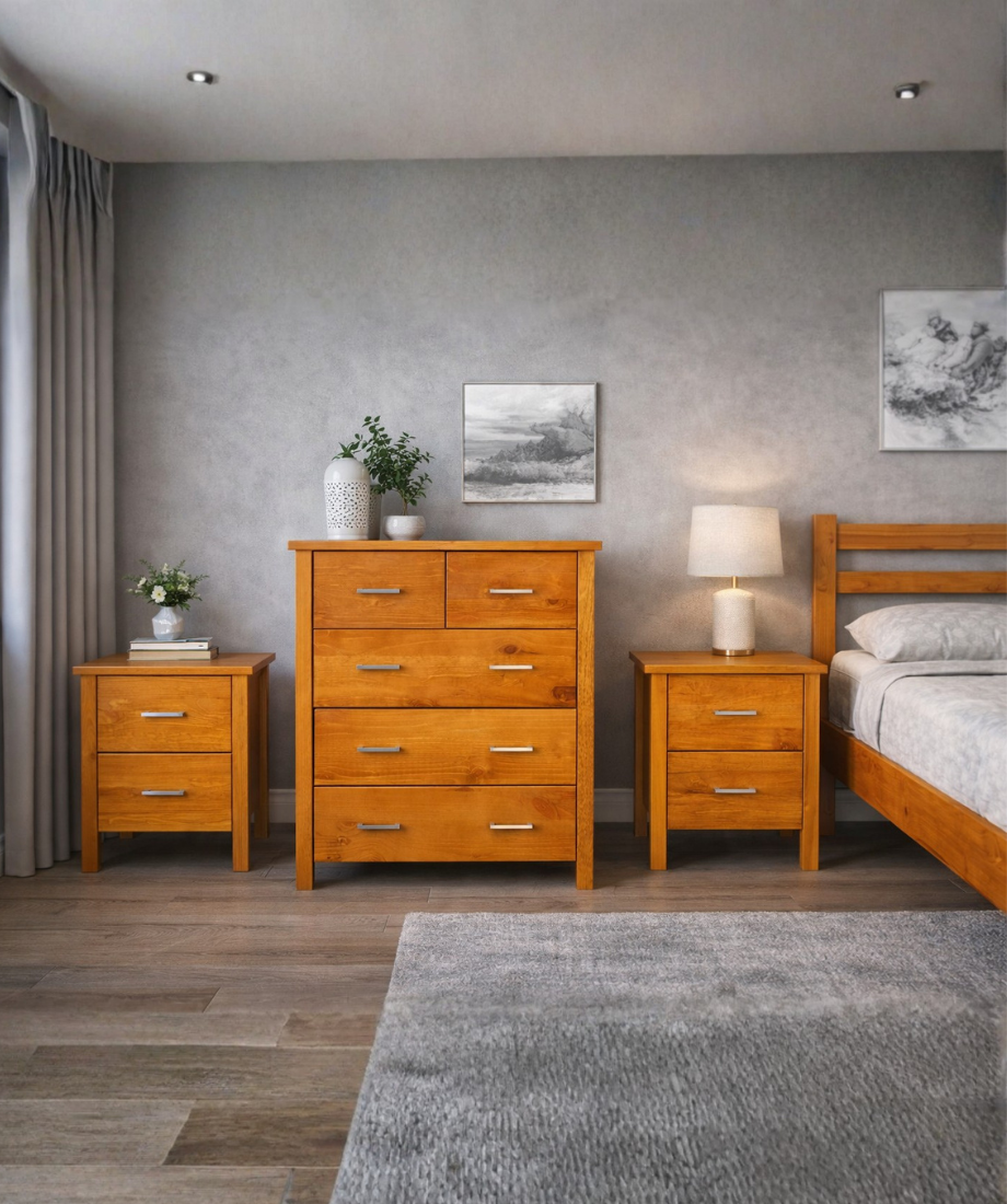 Tokyo Bedroom Suite Warm Honey — 5 pieces - Image 2