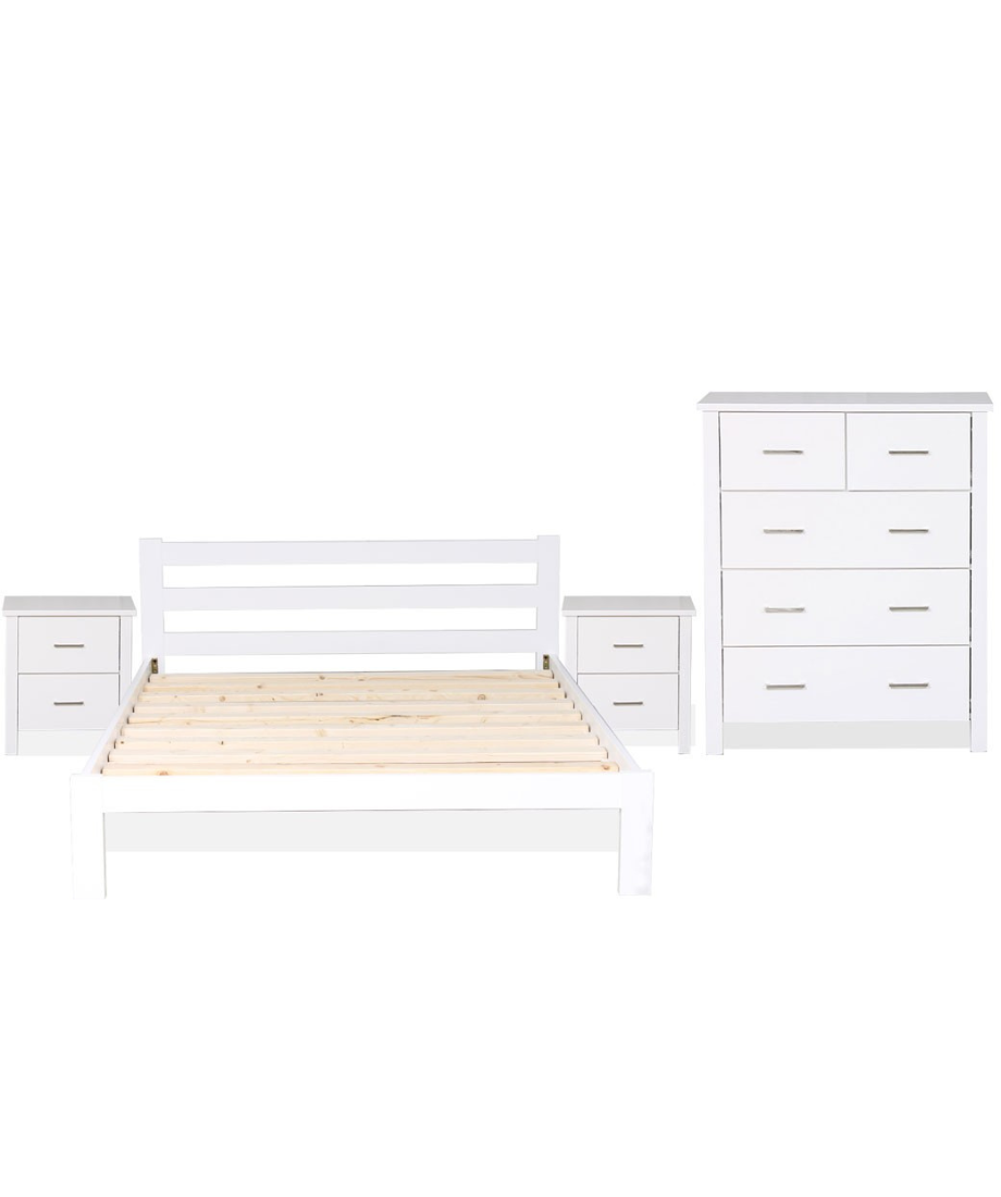 Tokyo Bedroom Suite 4 Piece Queen White - Image 4